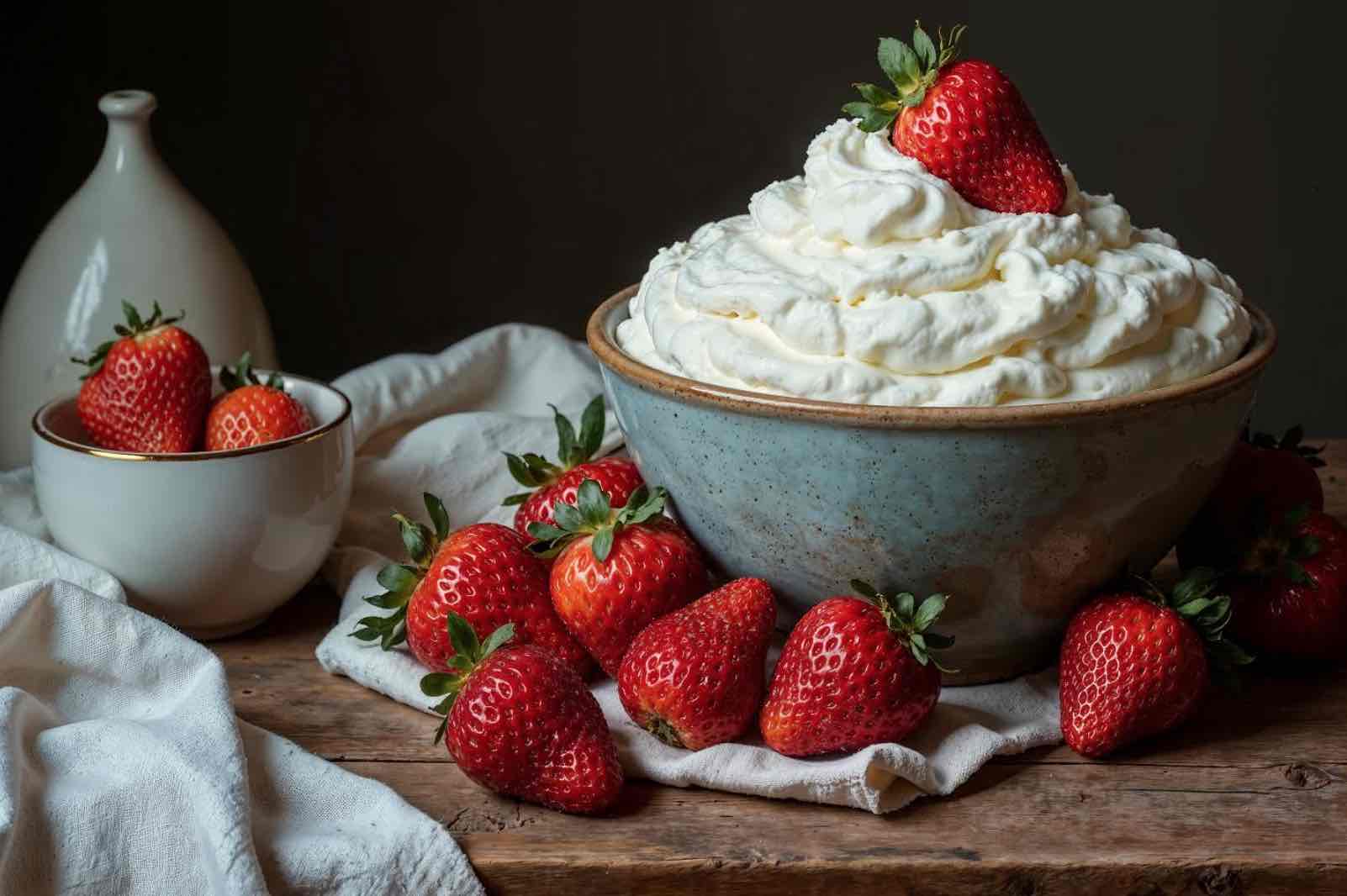 Dia del postre fresas y crema chantilli Natulac